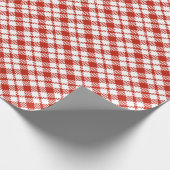Rood en wit Plaid Pizza Baby shower Wrapping Pap Cadeaupapier (Hoek)