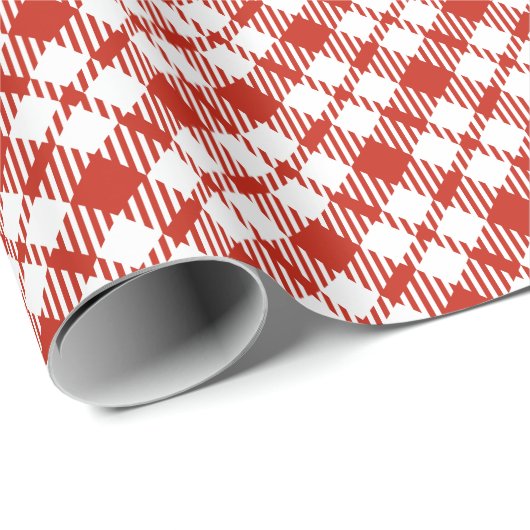 Rood en wit Plaid Pizza Baby shower Wrapping Pap Cadeaupapier (Rol Hoek)