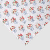 Rood en wit Poinsettia Boeket Kerstmis Tissuepapier (Detail)