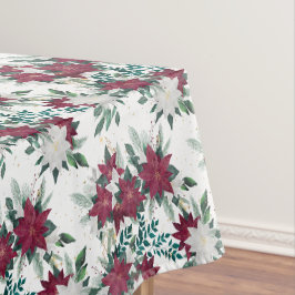 Rood en Wit Poinsettia Bouquet Patroon Tafelkleed