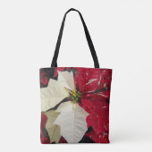 Rood en wit Poinsettia Holiday Tote Bag (Achterkant)