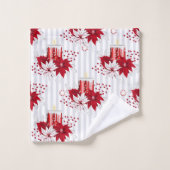 Rood en wit Poinsettia Kerstmis Bad Handdoek (Wasdoekje)
