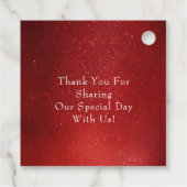 Rood en Wit Poinsettia Krans Waterverf Bruiloft Bedankjes Labels (Achterkant)