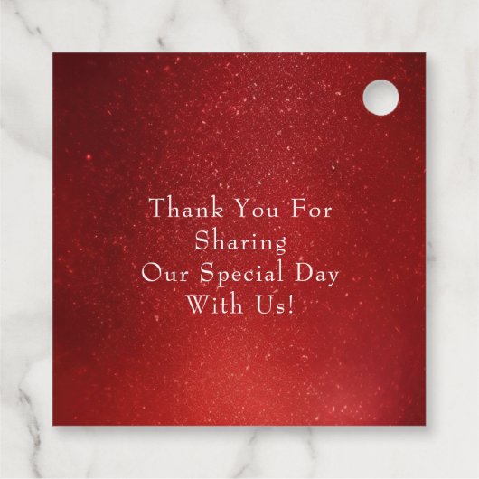 Rood en Wit Poinsettia Krans Waterverf Bruiloft Bedankjes Labels (Achterkant)