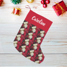 Rood en wit Poinsettia Patroon met Naam