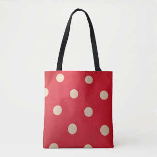 Rood en wit poka Dot-Canvas tas