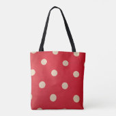 Rood en wit poka Dot-Canvas tas (Achterkant)