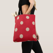 Rood en wit poka Dot-Canvas tas (Dichtbij)