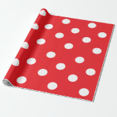 Rood en wit poka dots ompakken papier van 30 x 6 i (Uitgerold)