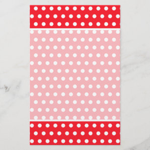 Rood en wit poka stip patroon. Spottig.