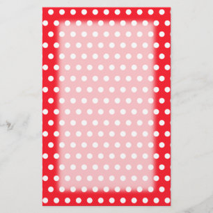 Rood en wit poka stip patroon. Spottig. Briefpapier