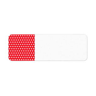 Rood en wit poka stip patroon. Spottig. Etiket