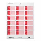 Rood en wit poka stip patroon. Spottig. Etiket (Full Sheet)