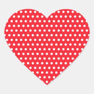Rood en wit poka stip patroon. Spottig. Hart Sticker