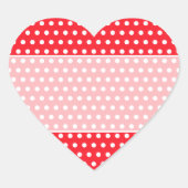 Rood en wit poka stip patroon. Spottig. Hart Sticker (Voorkant)
