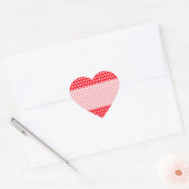 Rood en wit poka stip patroon. Spottig. Hart Sticker (Envelop)