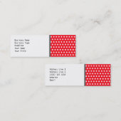Rood en wit poka stip patroon. Spottig. Mini Visitekaartje (Voorkant / Achterkant)