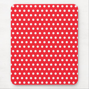 Rood en wit poka stip patroon. Spottig. Muismat