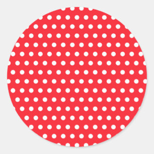 Rood en wit poka stip patroon. Spottig. Ronde Sticker