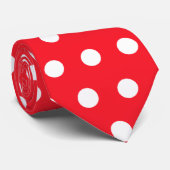 Rood en wit poka stip patroon. Spottig. Stropdas (Opgerold)