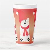 Rood en Wit Polar Beer Latte Mok (Voorkant)