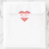 Rood en Wit Polka Dot Bruiloft Hart Sticker (Tas)
