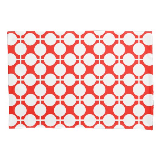 Rood en wit polka dot en check patroon is ver weg kussensloop (Voorkant)