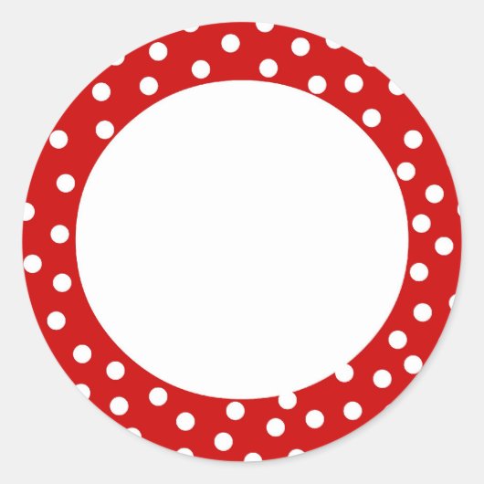 Rood en wit polka dot label (Voorkant)
