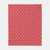 Rood en wit Polka Dot Naadloos Patroon Fleece Deken (Voorkant)