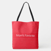 Rood en wit polka dot ontworpen tote bag (Achterkant)
