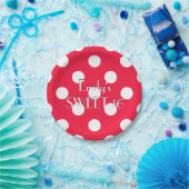 Rood en wit polka dot papier bord (Feest)