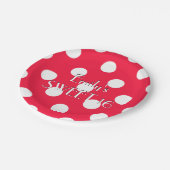 Rood en wit polka dot papier bord (Gekanteld)
