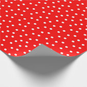 Rood en Wit Polka Dot Patroon Verpakkend Document Cadeaupapier (Hoek)