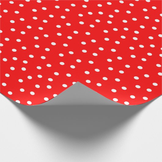 Rood en Wit Polka Dot Patroon Verpakkend Document Cadeaupapier (Hoek)