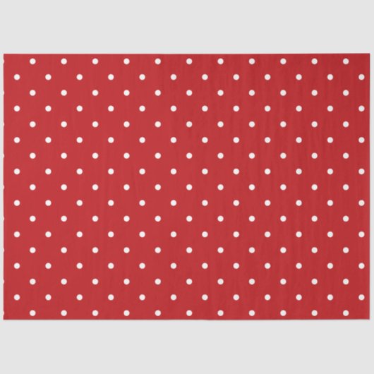 Rood en wit Polka Dot Tissue Paper Tissuepapier (Voorkant)