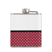 Rood en Wit Polka Dots Leuk Roos Chevron Bow Heupfles (Achterkant)