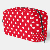 Rood en wit polka dots patroon toilettas toilettasje (Rechterhoek)