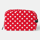 Rood en wit polka dots patroon toilettas toilettasje (Achterkant)