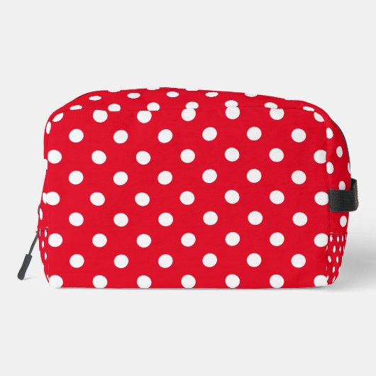 Rood en wit polka dots patroon toilettas toilettasje (Achterkant)