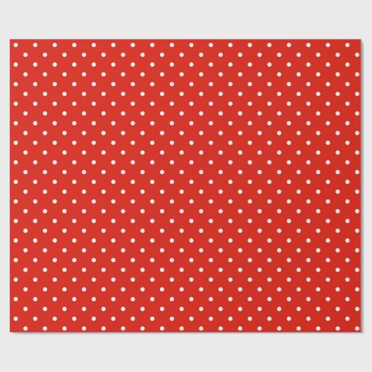 Rood en Wit Polka Dots Retro Wrapping Papier (Vlak)
