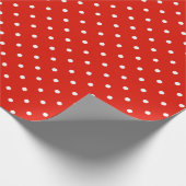 Rood en Wit Polka Dots Retro Wrapping Papier (Hoek)