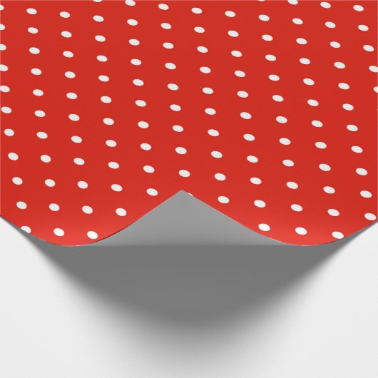 Rood en Wit Polka Dots Retro Wrapping Papier (Hoek)