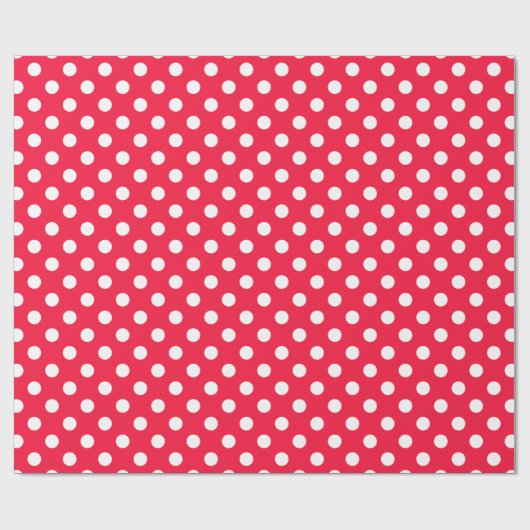 Rood en wit polka stippen inpakpapier (Vlak)