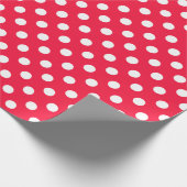 Rood en wit polka stippen inpakpapier (Hoek)