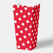 Rood en wit polka stippen patroon aangepaste popco bedankdoosjes (Achterkant)