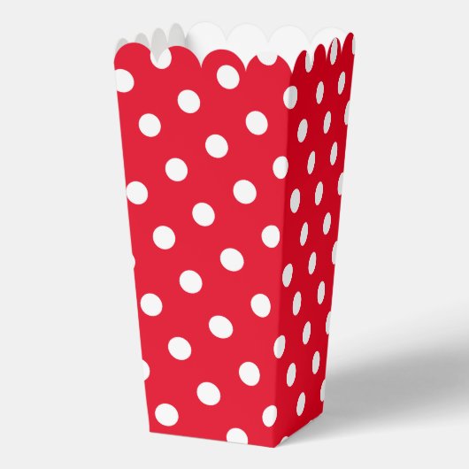Rood en wit polka stippen patroon aangepaste popco bedankdoosjes (Achterkant)