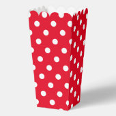 Rood en wit polka stippen patroon aangepaste popco bedankdoosjes (Voorkant)
