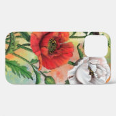 Rood en Wit Poppies iPhone Case (Achterkant (horizontaal))