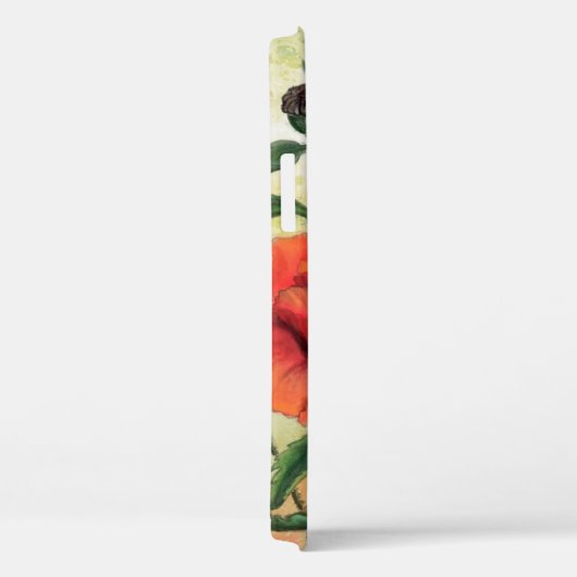 Rood en Wit Poppies iPhone Case (Achterkant / Rechts)