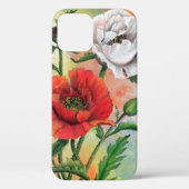 Rood en Wit Poppies iPhone Case (Achterkant)